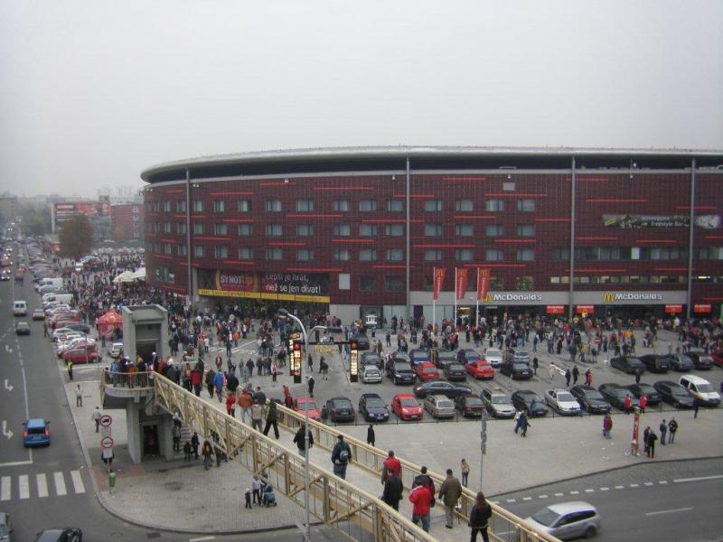 Inside Slavia Prague's stadium