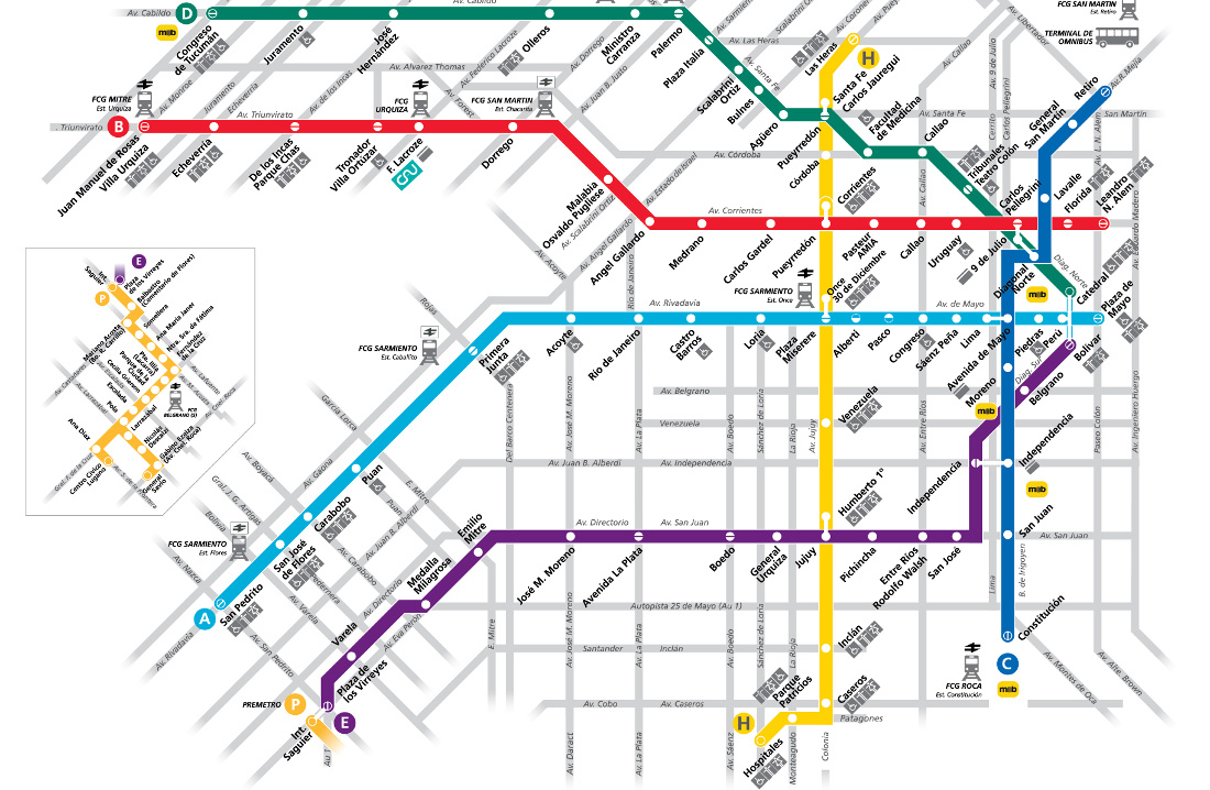 Buenos Aires Metro Map