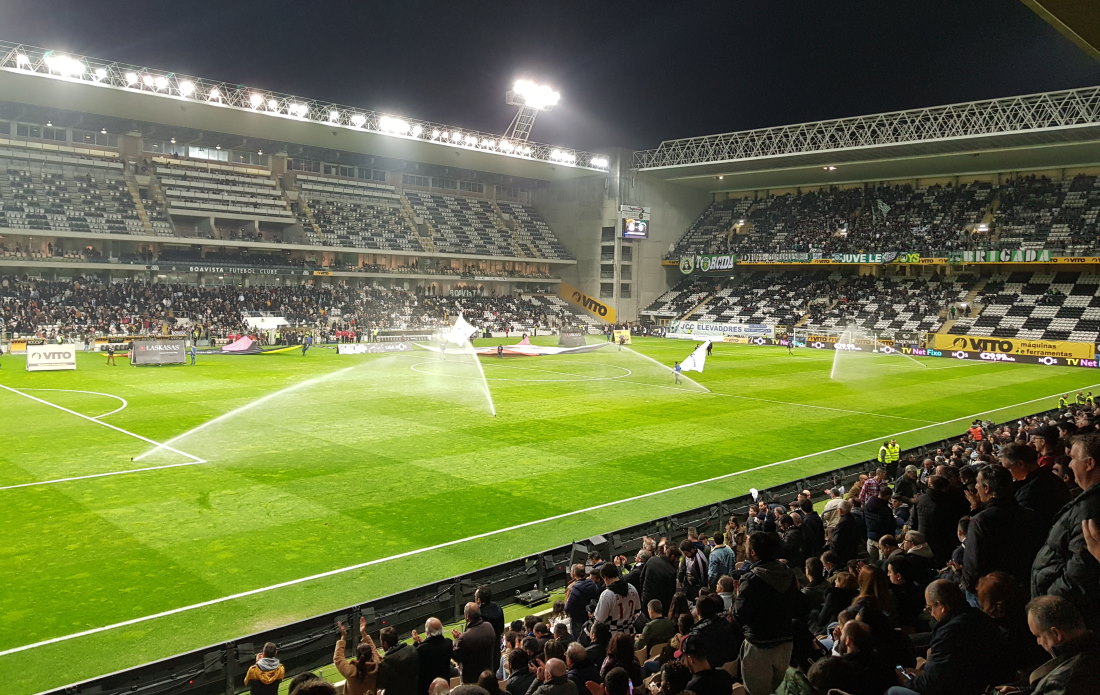 Porto, Portugal. 15th July, 2022. Porto, 07/15/2022 - Training of Boavista  Futebol Clube, open to fans, in the secondary field of EstÃdio do Bessa  Século XXI, in Porto. Gaius Makouta; Chidozie. (