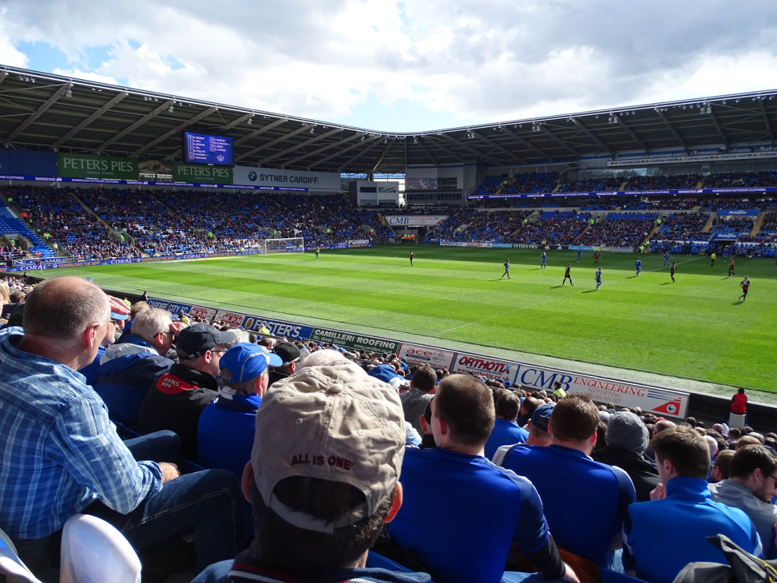 The extended Ninian Stand at Cardiff City Stadium once completed