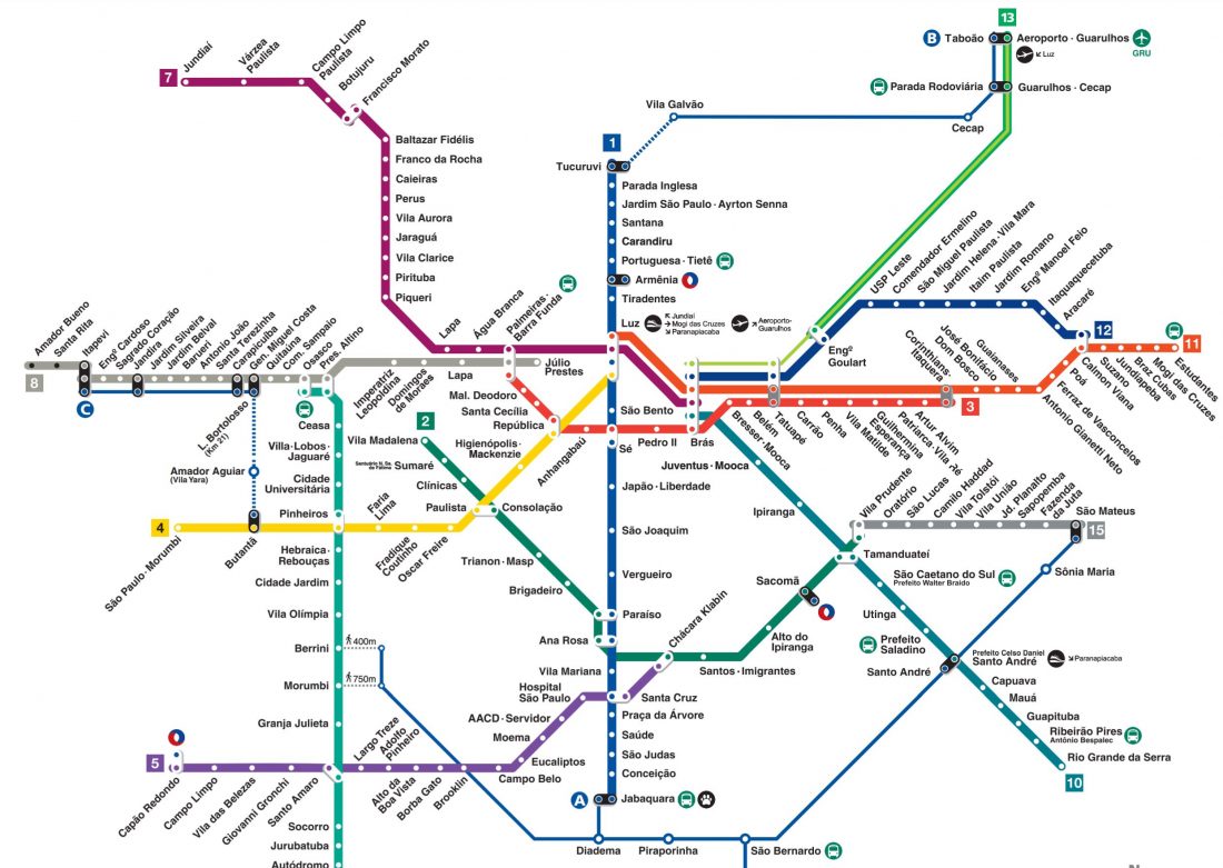 Sao Paulo metro map